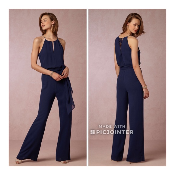 blue bridesmaid jumpsuit